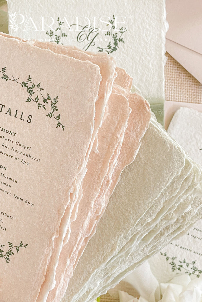 Lainey Colored Handmade Paper Wedding Invitations