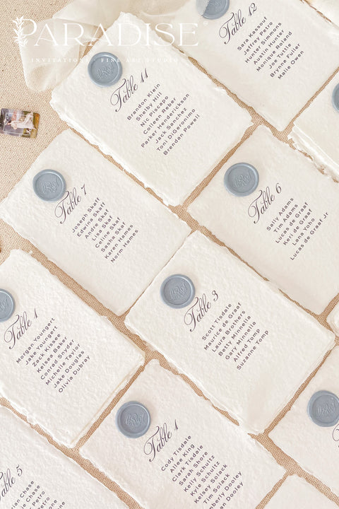 Elevate your wedding décor with our botanical handmade paper table numbers, crafted on deckle-edged cotton paper and printed with delicate floral-inspired typography. Each piece is adorned with subtle botanical detailing, creating a natural, organic aesthetic perfect for garden weddings, rustic themes, or fine-art celebrations. These table numbers add refined charm to any reception setting, offering both beauty and functionality.