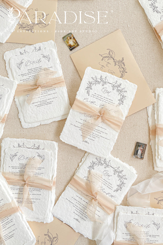 Cori Handmade Paper Wedding Invitation Suite