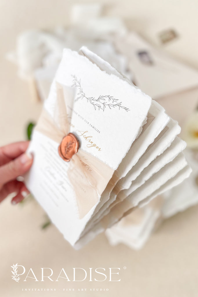 Bemadette Handmade Paper Wedding Invitation Sets