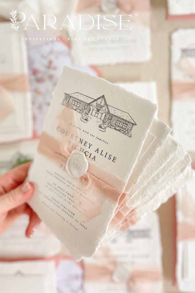 Mariana Handmade Paper Wedding Invitation Sets