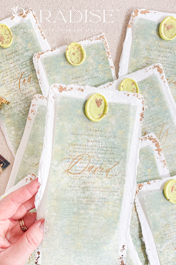 Victoria Handmade Paper Wedding Menus