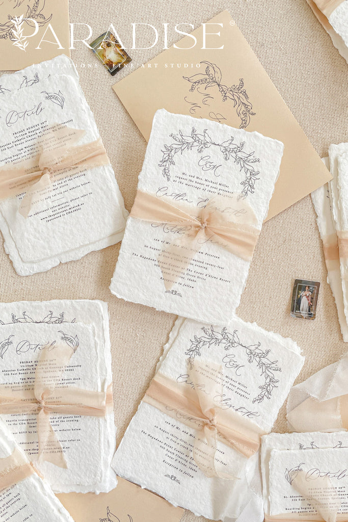 Cori Handmade Paper Wedding Invitation Suite