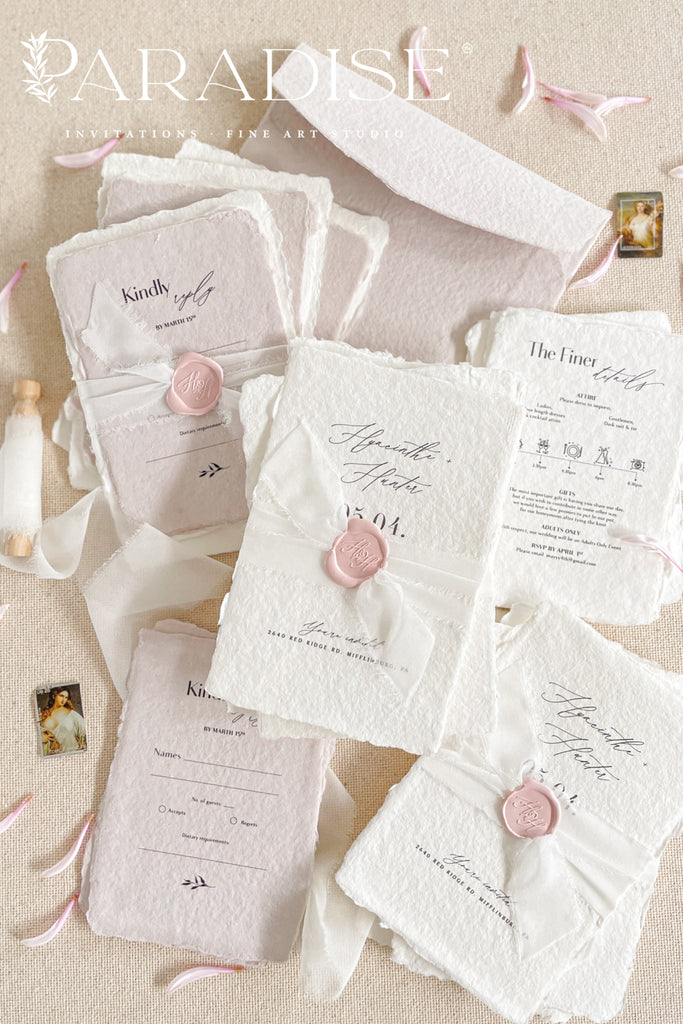 Regina Handmade Paper Wedding Invitations