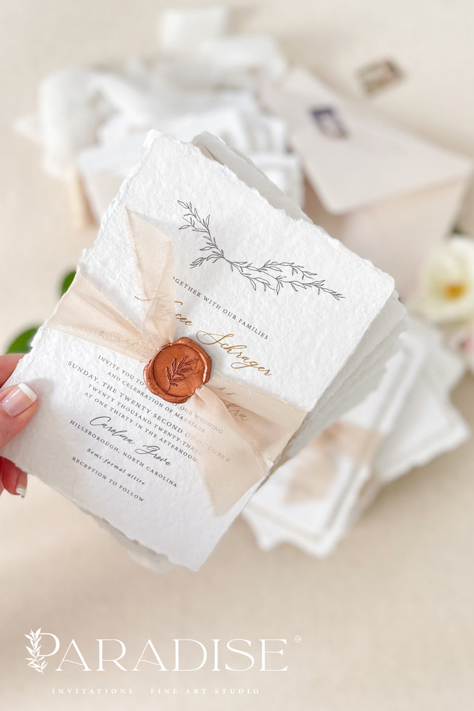 Bemadette Handmade Paper Wedding Invitation Sets