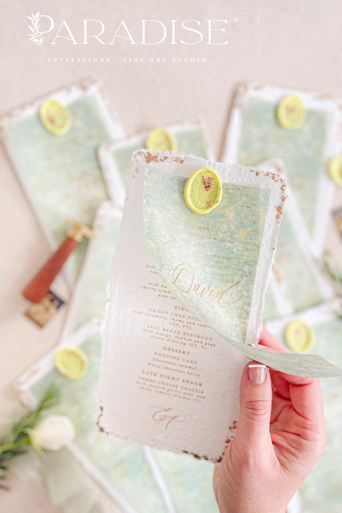 Victoria Handmade Paper Wedding Menus