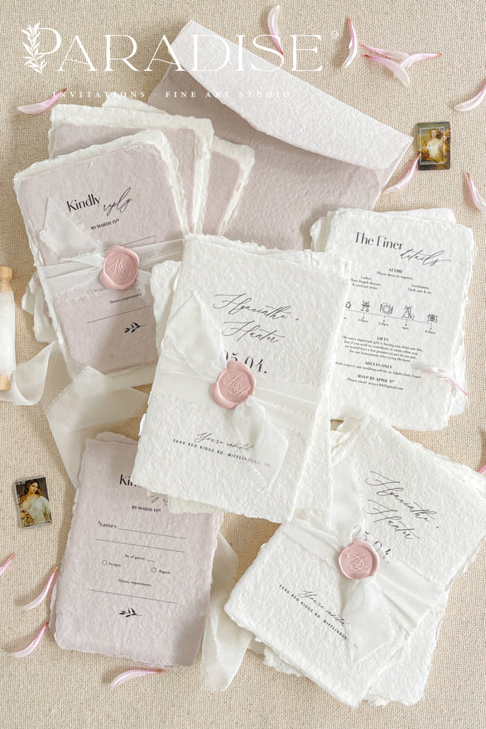 Regina Handmade Paper Wedding Invitations