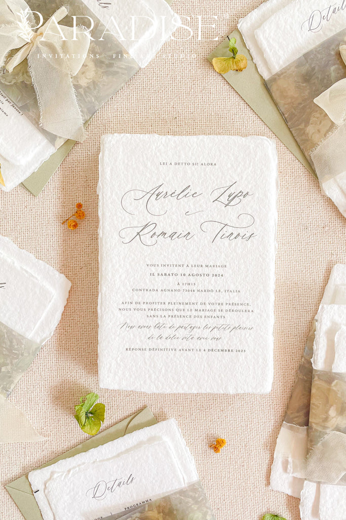 Emiliana Handmade Paper Wedding Invitation Sets