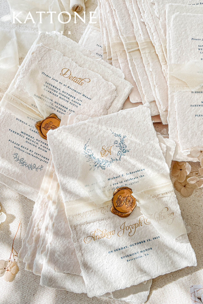 Eliana Handmade Paper Wedding Invitation Suite