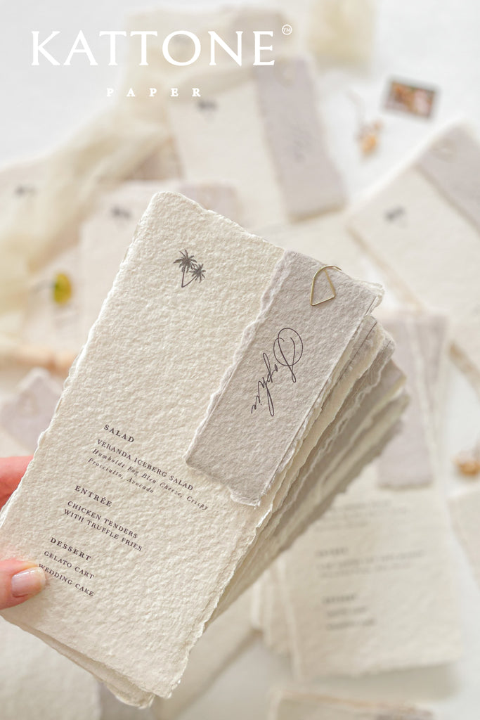 Anita Handmade Paper Wedding Menus