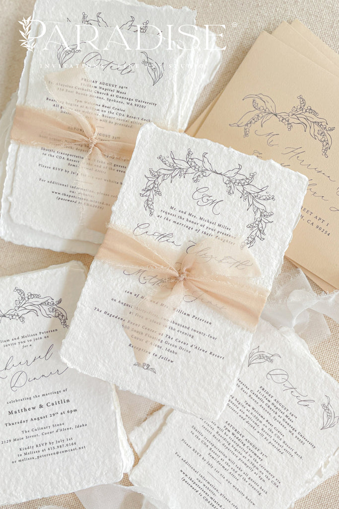 Cori Handmade Paper Wedding Invitation Suite