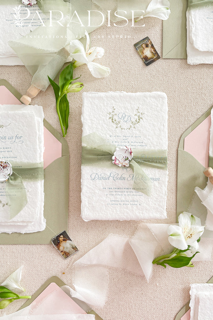 Jianna Handmade Paper Wedding Invitation Sets