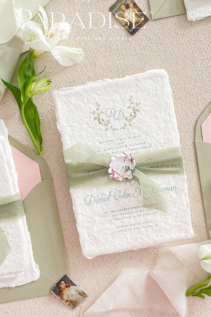 Jianna Handmade Paper Wedding Invitation Sets