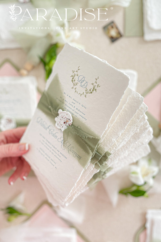 Jianna Handmade Paper Wedding Invitation Sets