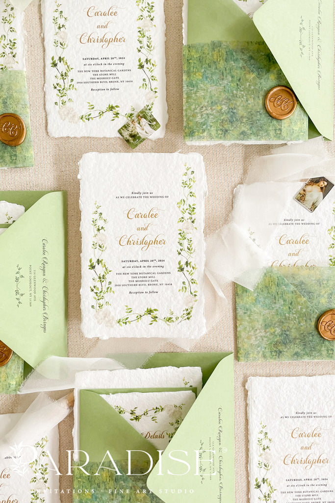 Melanie Handmade Paper Wedding Invitation Sets