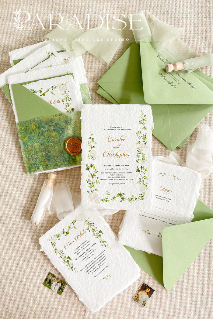 Melanie Handmade Paper Wedding Invitation Sets