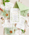 This exquisite wedding invitation set offers a blend of natural elegance and personalized artistry. Perfect for a garden green wedding, these beautiful custom elegant invites are printed on luxurious handmade deckled edge paper, which provides a rich, tactile feel and a truly unique finish. The result is a stationery suite that is both sophisticated and harmonious, beautifully capturing the essence of your special day.