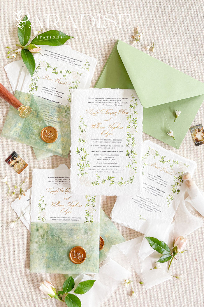 Emma Handmade Paper Wedding Invitation Sets