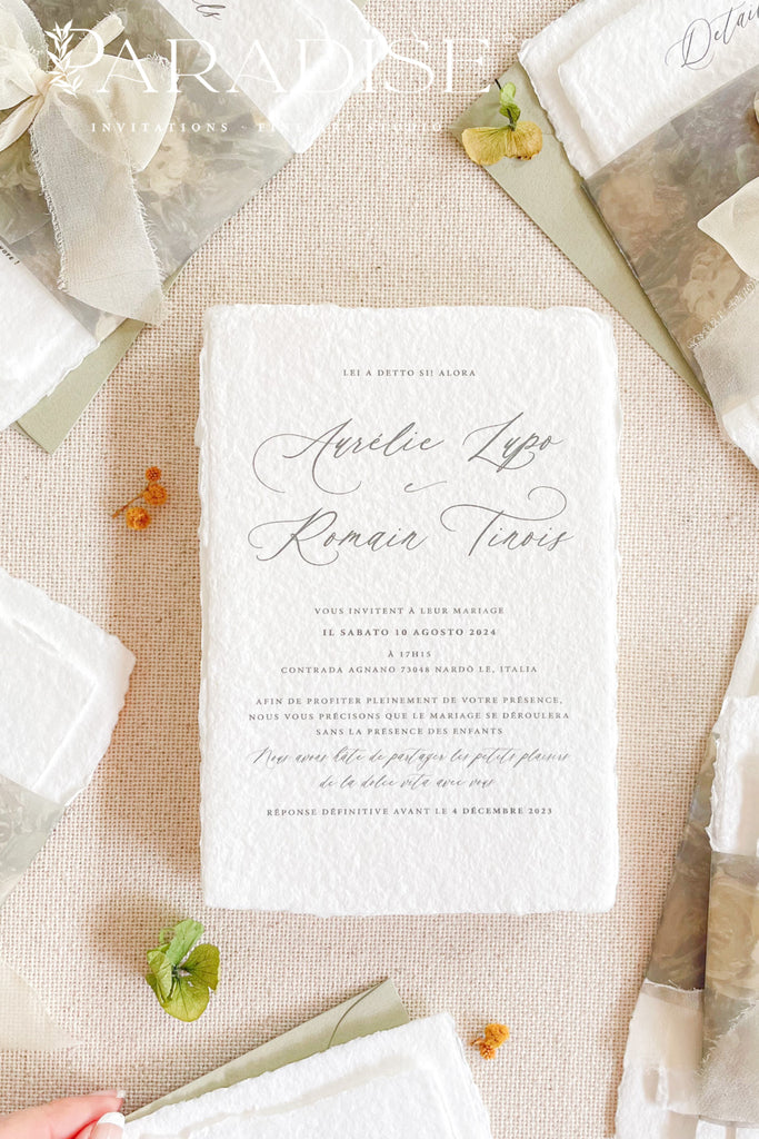 Emiliana Handmade Paper Wedding Invitation Sets