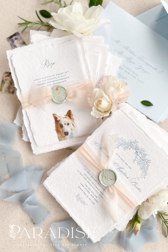 Elizabeth Handmade Paper Wedding Invitation Sets