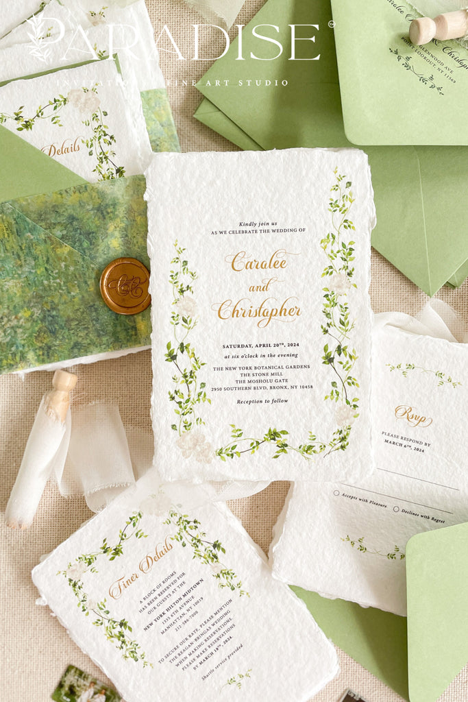 Melanie Handmade Paper Wedding Invitation Sets