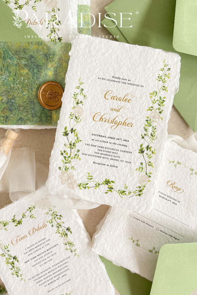 Melanie Handmade Paper Wedding Invitation Sets