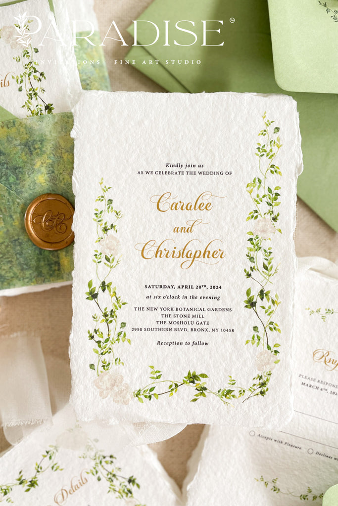 Melanie Handmade Paper Wedding Invitation Sets