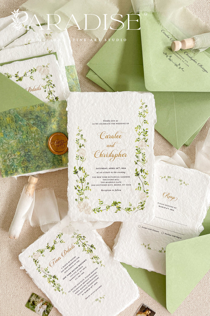 Melanie Handmade Paper Wedding Invitation Sets