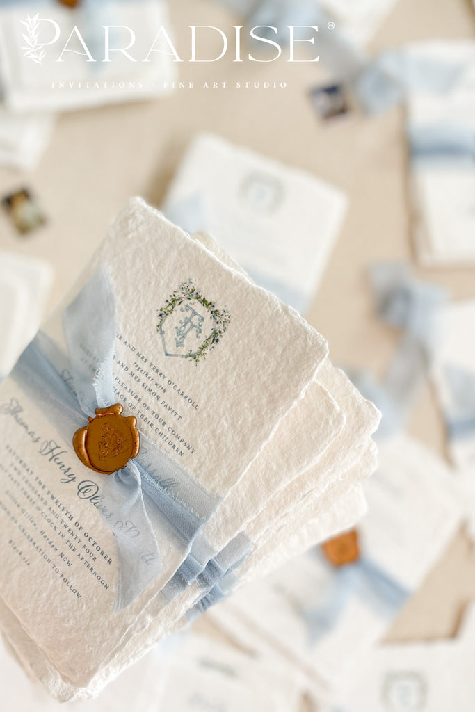 Kaylen Handmade Paper Wedding Invitation Suite