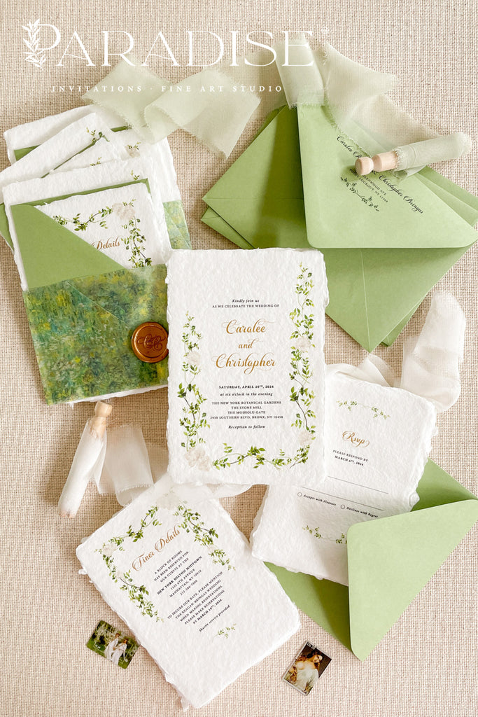 Melanie Handmade Paper Wedding Invitation Sets