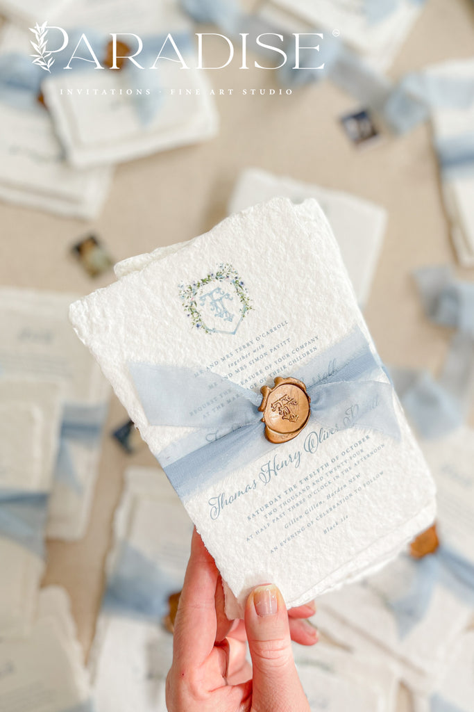 Kaylen Handmade Paper Wedding Invitation Suite