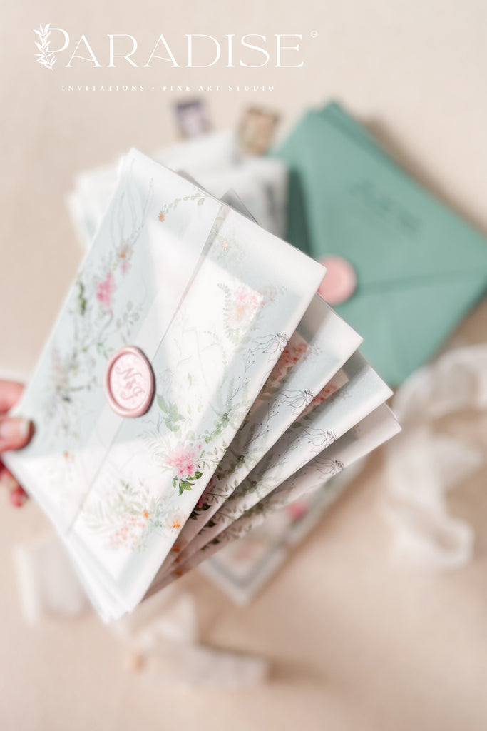 Cassandra Handmade Paper Wedding Invitation Sets