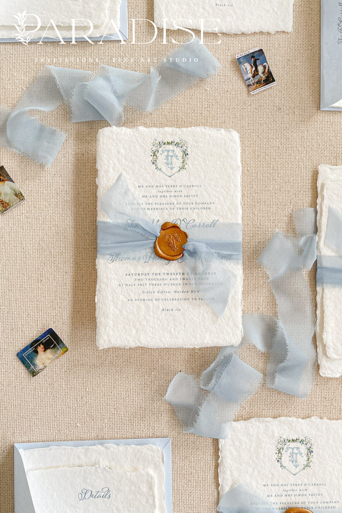 Kaylen Handmade Paper Wedding Invitation Suite