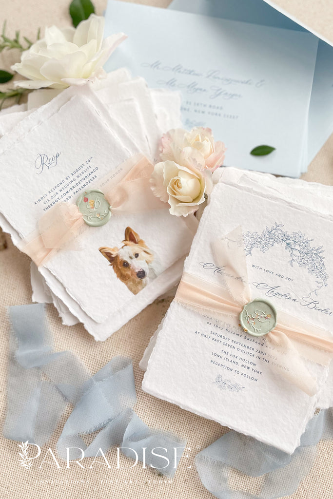 Elizabeth Handmade Paper Wedding Invitation Sets