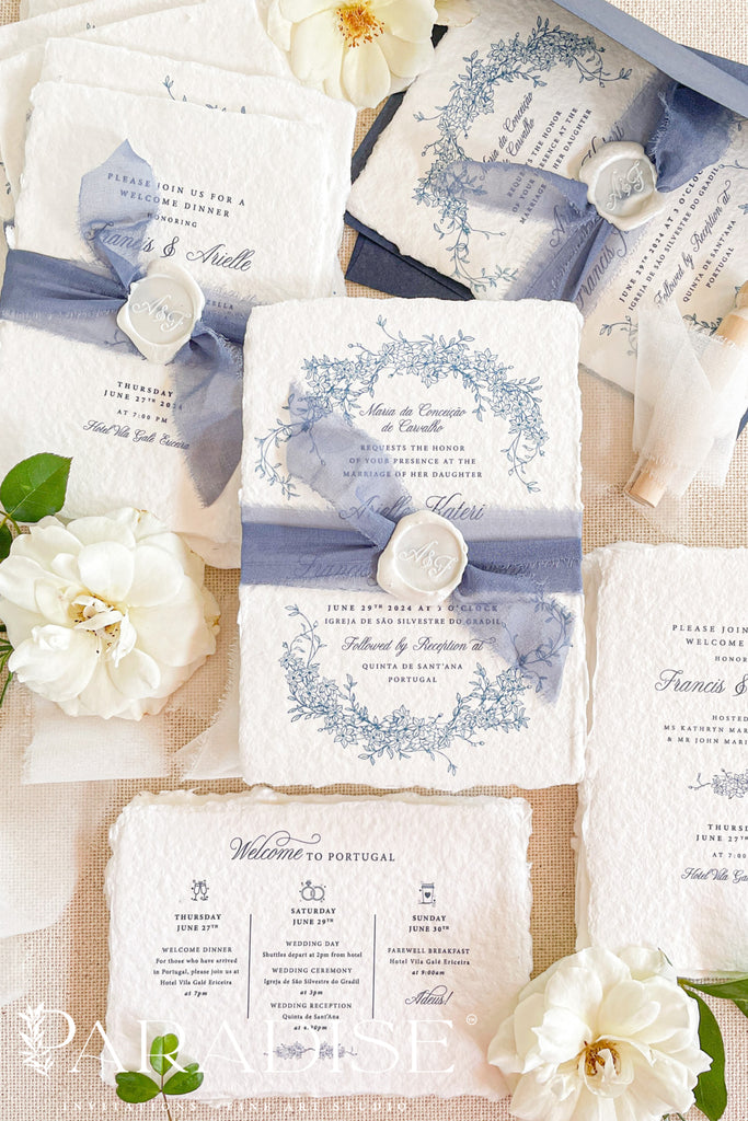 Nina Handmade Paper Wedding Invitation Sets