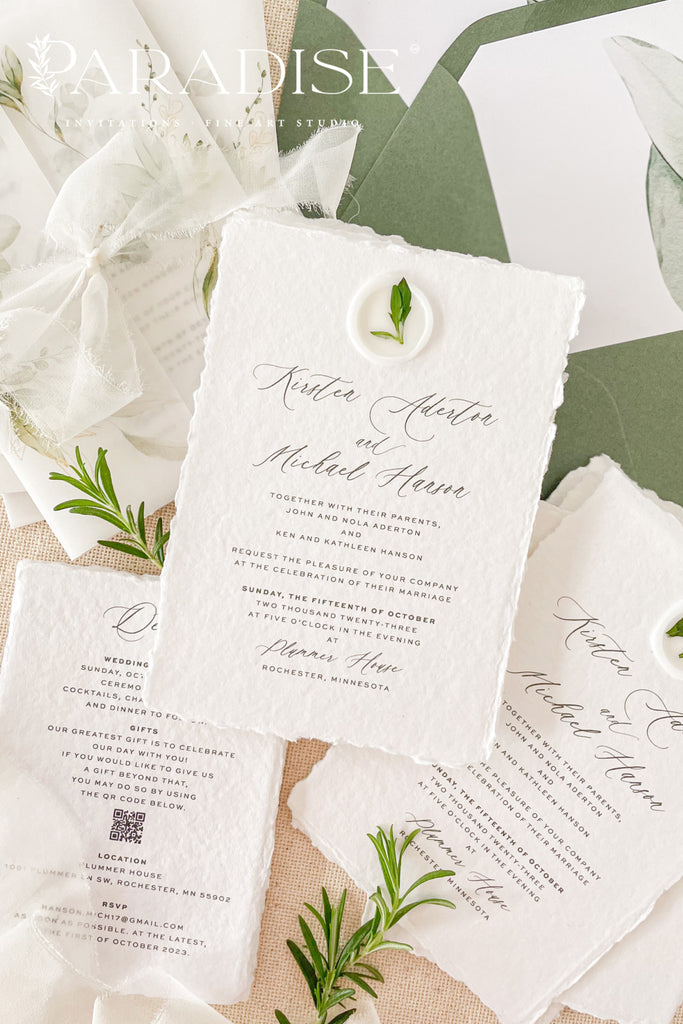 Valeria Handmade Paper Wedding Invitation Sets