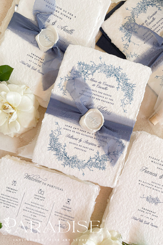 Nina Handmade Paper Wedding Invitation Sets