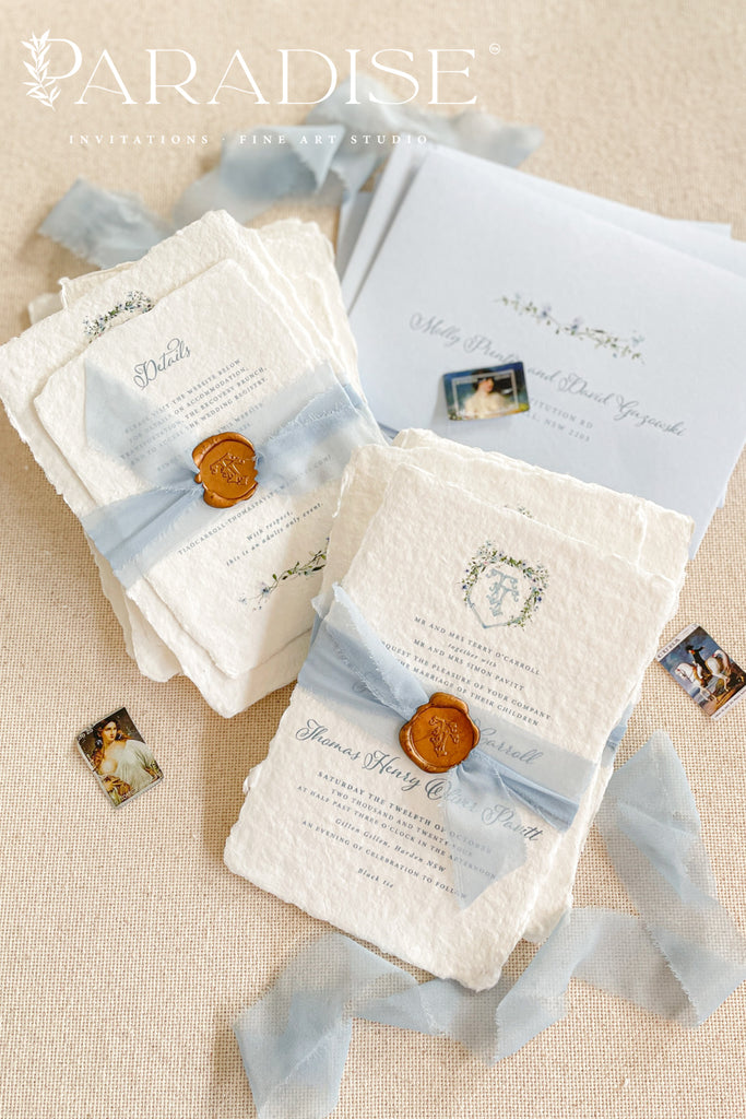 Kaylen Handmade Paper Wedding Invitation Suite