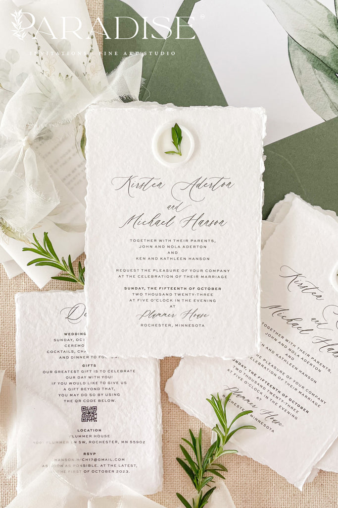 Valeria Handmade Paper Wedding Invitation Sets