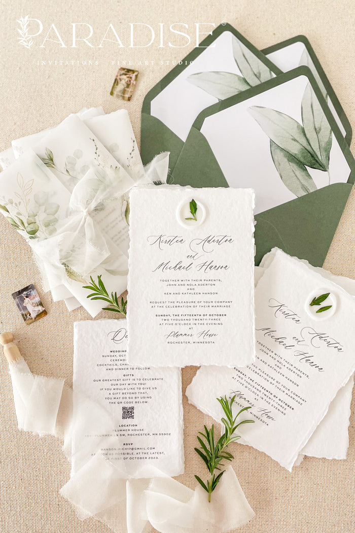 Valeria Handmade Paper Wedding Invitation Sets