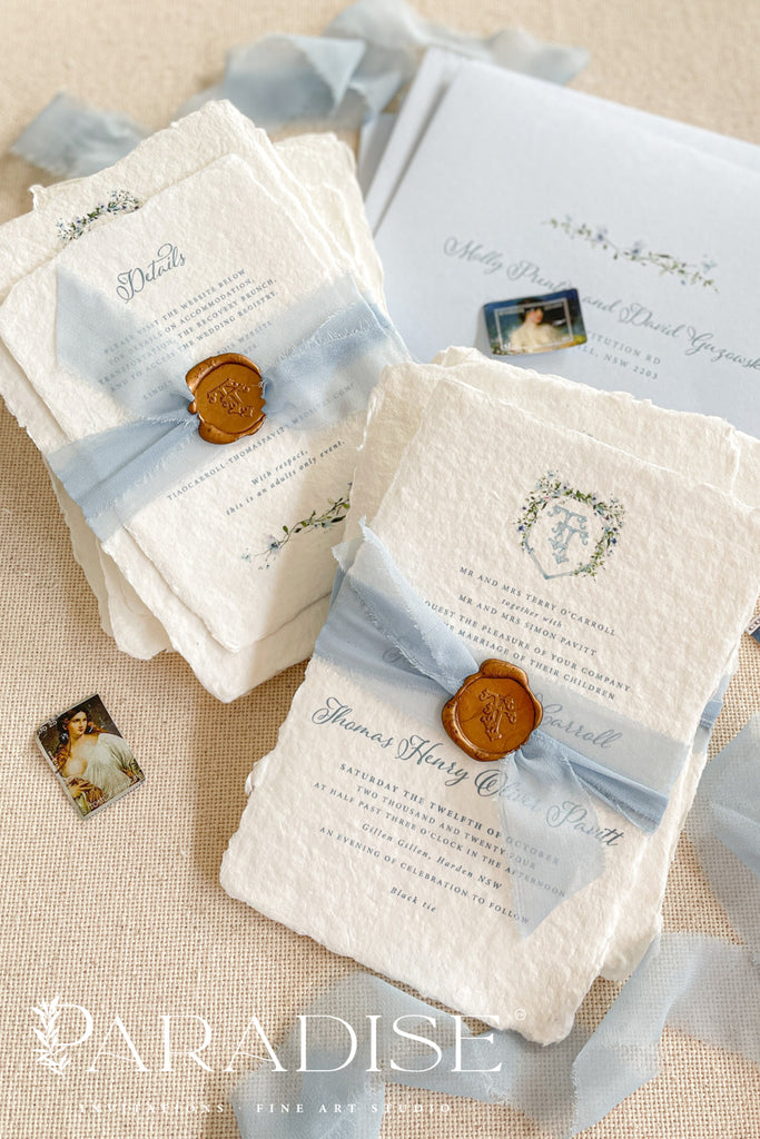 Kaylen Handmade Paper Wedding Invitation Suite