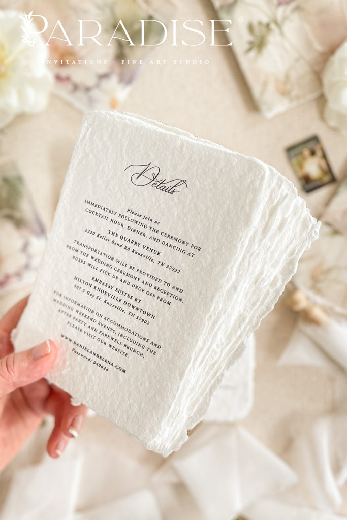 Naomi Handmade Paper Wedding Invitation Sets