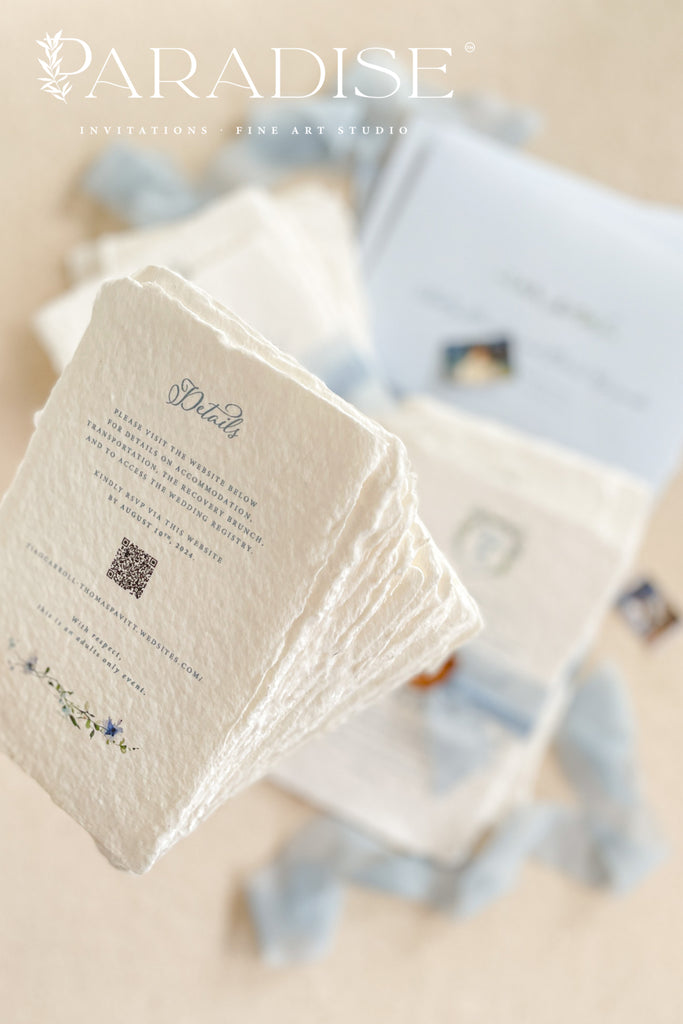 Kaylen Handmade Paper Wedding Invitation Suite