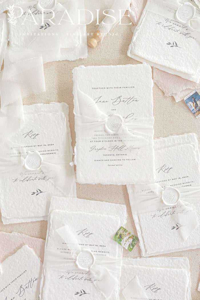 Vixen Handmade Paper Wedding Invitation Sets