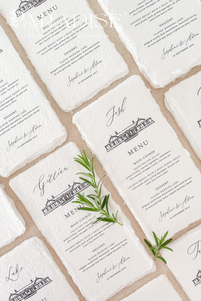 Norah Handmade Paper Wedding Menus