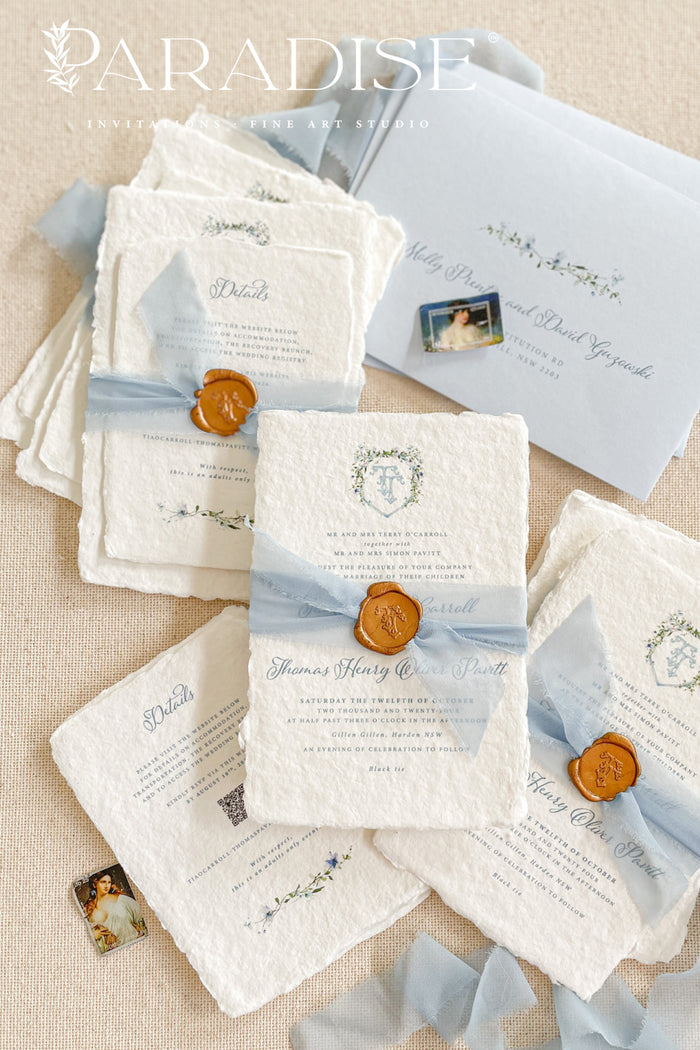 Kaylen Handmade Paper Wedding Invitation Suite