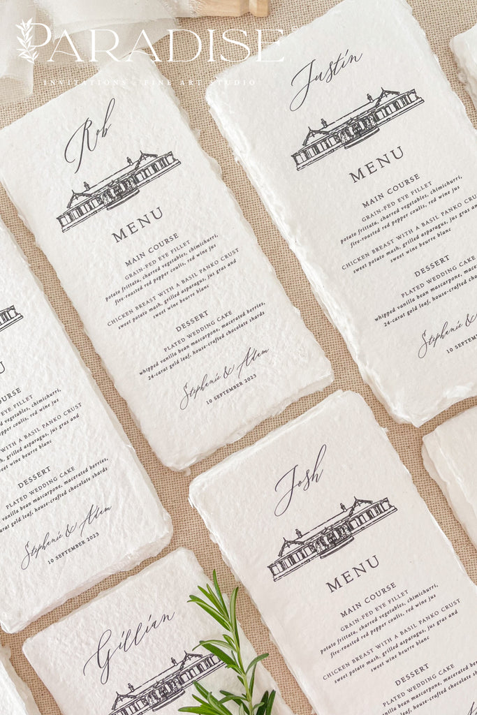 Norah Handmade Paper Wedding Menus