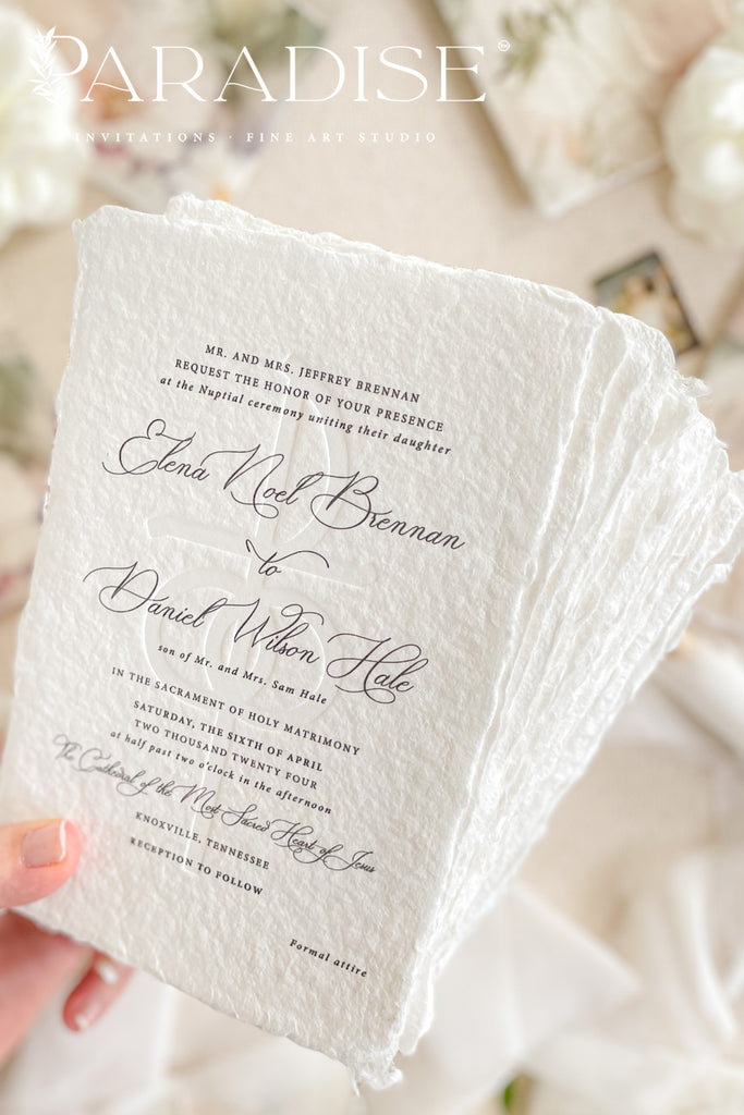 Naomi Handmade Paper Wedding Invitation Sets