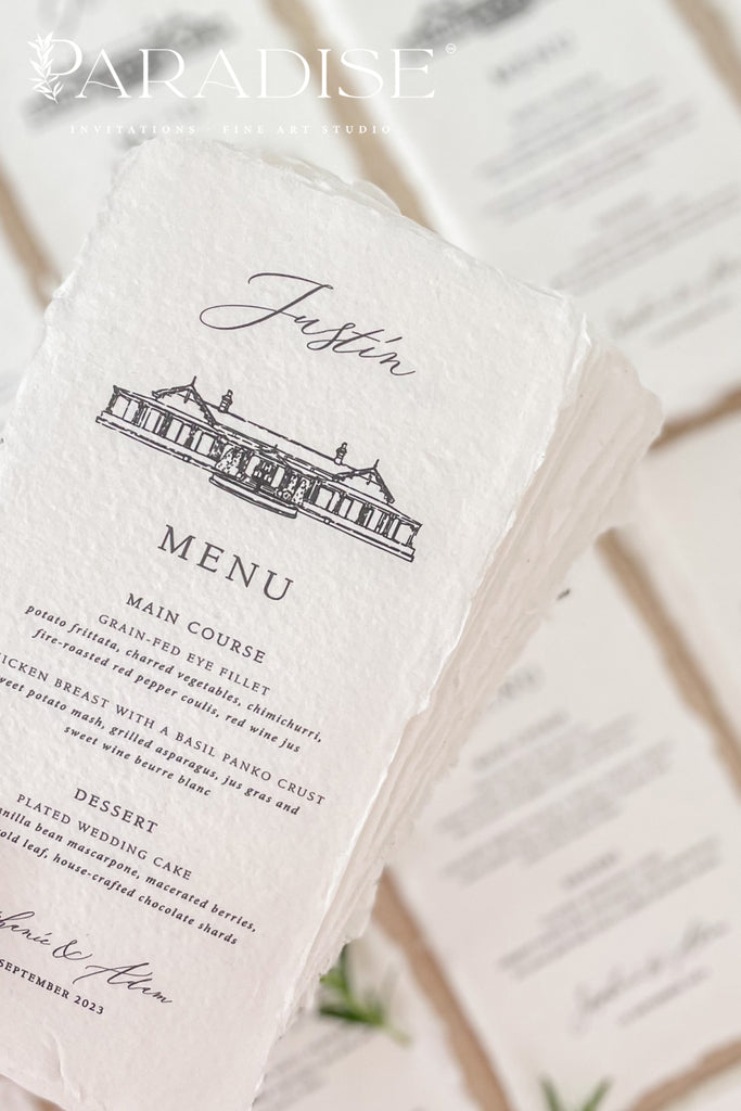 Norah Handmade Paper Wedding Menus