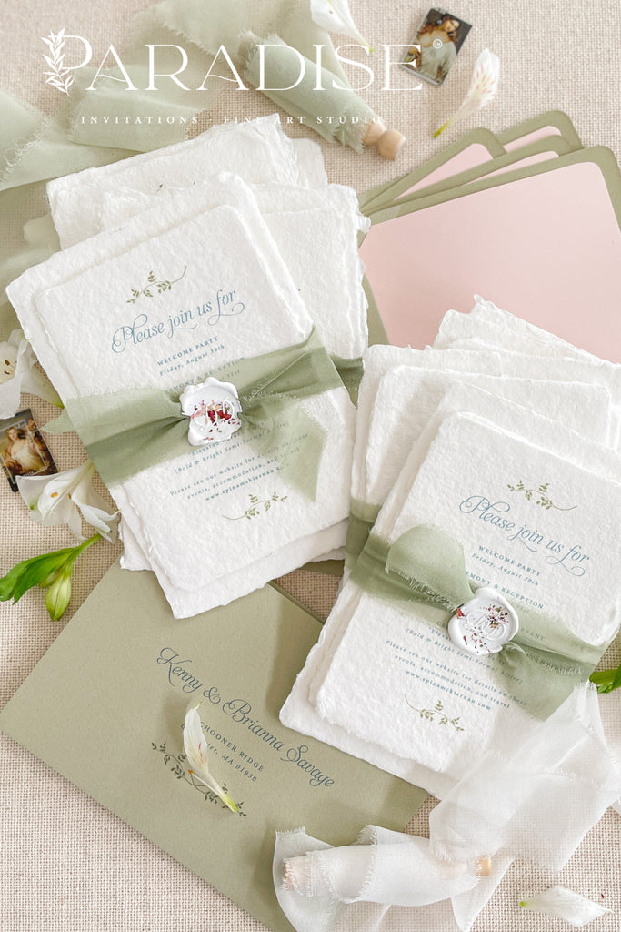 Jianna Handmade Paper Wedding Invitation Sets